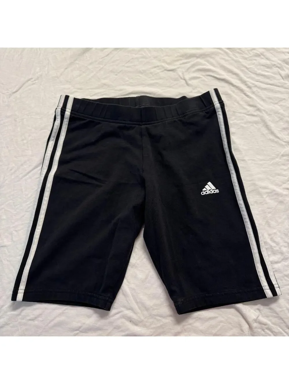 adidas women's athletic biker shorts black classic 3‑Stripe Size M